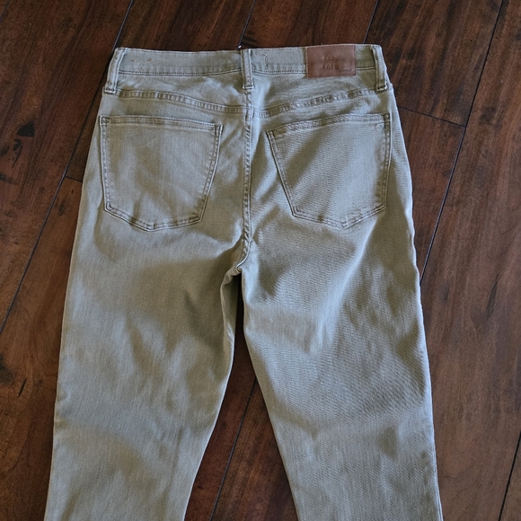 Madewell 9" High Rise Skinny Jeans Women's Olive Green Raw Hem Stretch Size 28 - Picture 6 of 13